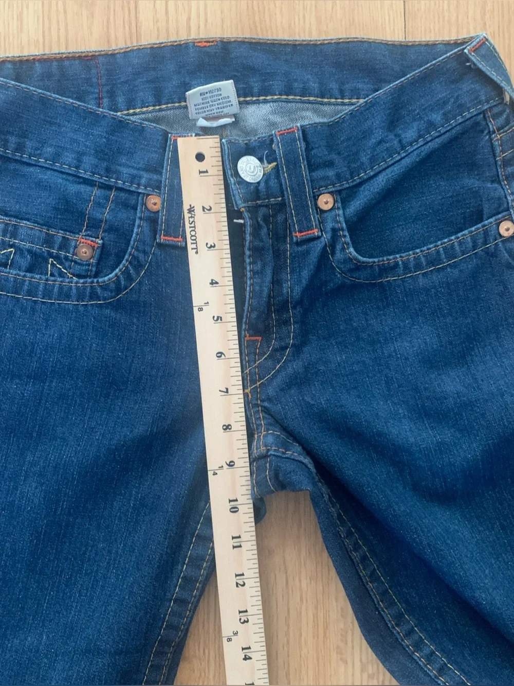 VTG True Religion Johnny Medium Blue Jeans Men’s Straight Leg Pants 100% Cotton